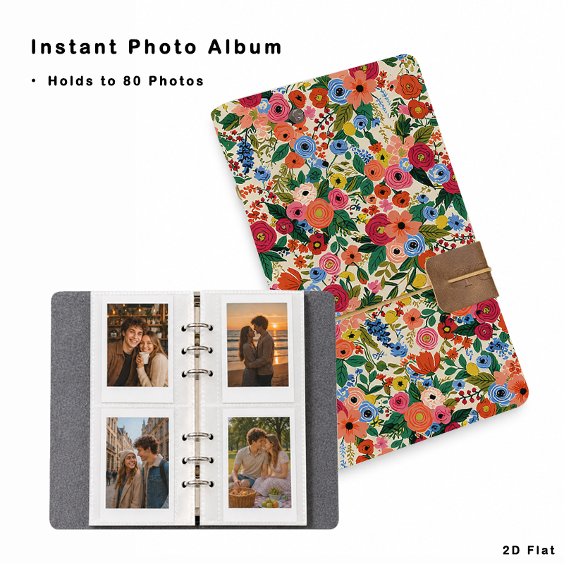 Collectible Vintage Photos - Vintage fotoalbum met bloemenpatroon, 80 zakken,
