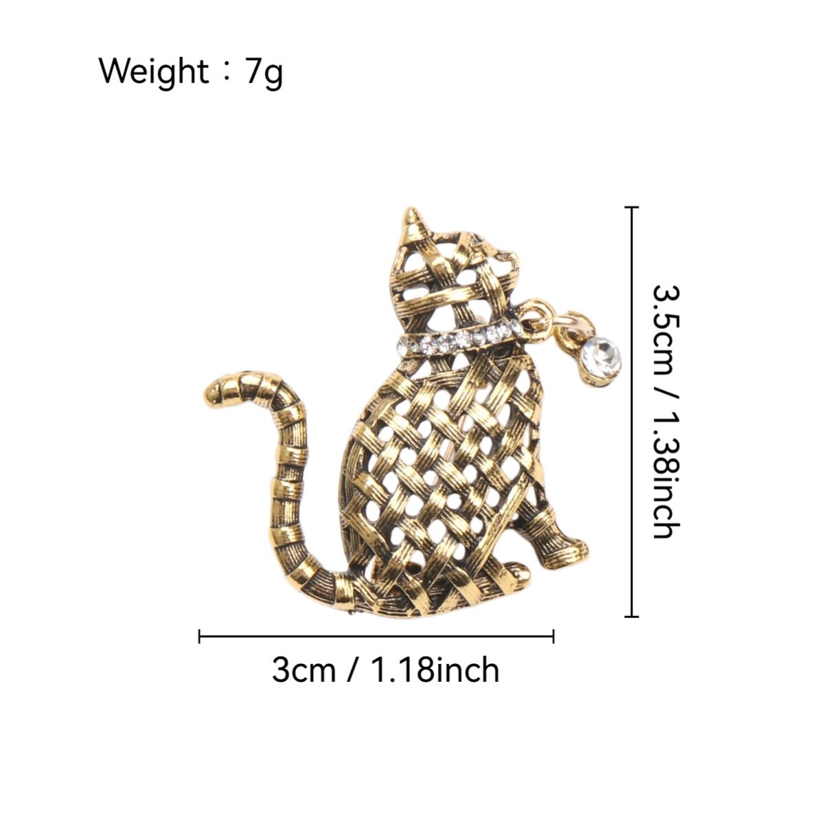 Sierlijke geweven kattenbroche - Collectible Vintage Brooches recensie en prijs